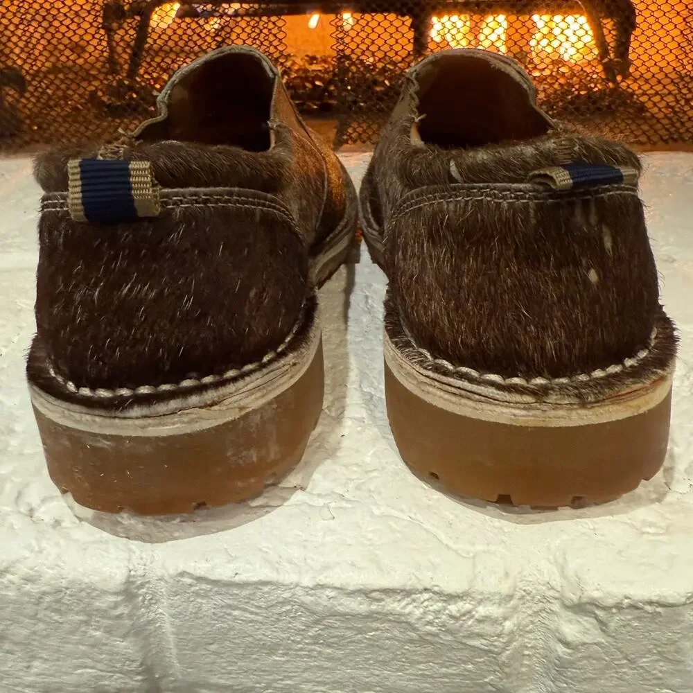 Uwezo Men's Luxury Cowhide Calf Hair Slip On Loafer Shoes Size 11 Made In Kenya